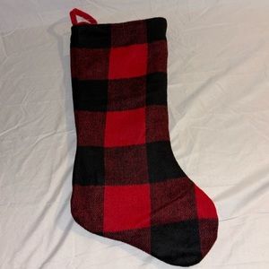 20” Red & Black Plaid Stocking NWT